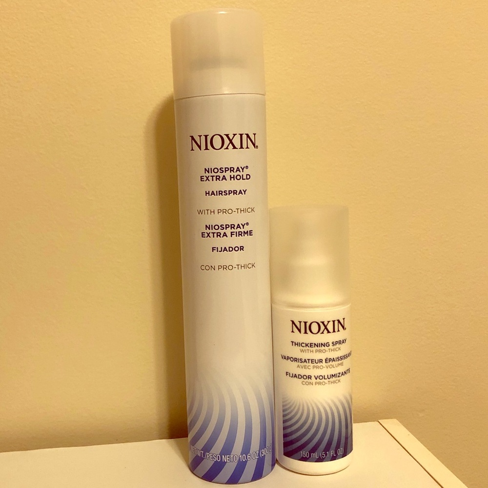 Nioxin hairspray and thickening spray